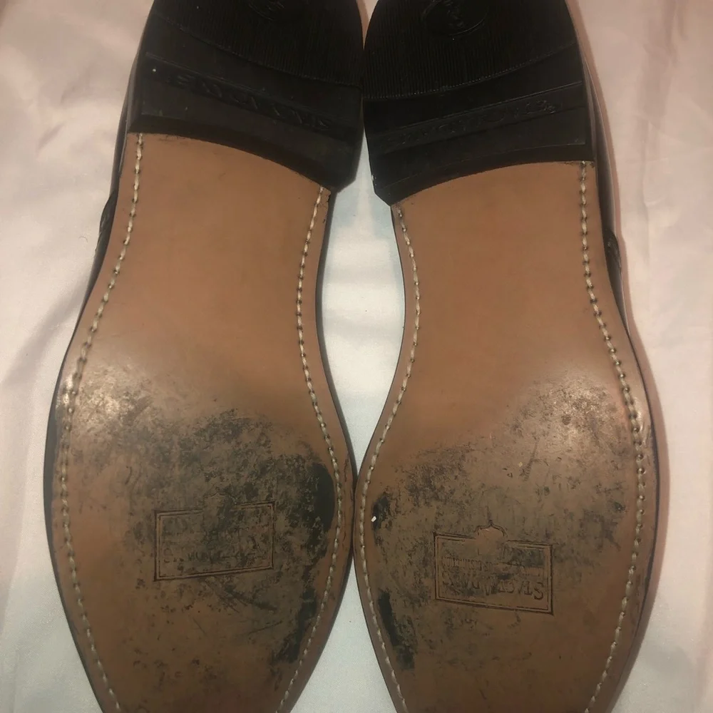 Stacy Adams Black and White Wingtip Saddle Shoes